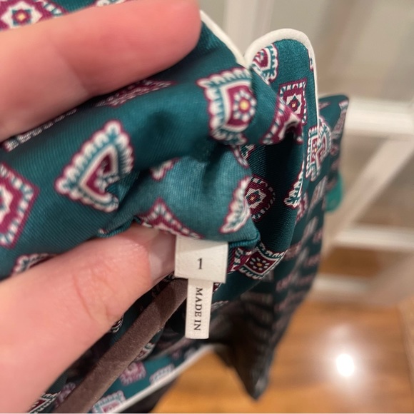 Sandro green tile-print satin-twill shirt with sleeve detail - Picture 6 of 7